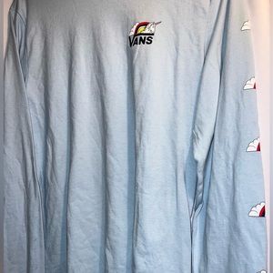 Vans Unicorn Light Blue Long Sleeve Large Tee Shirt